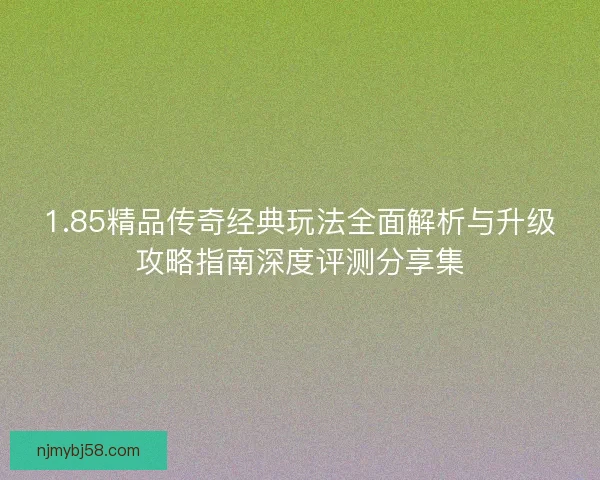 1.85精品传奇经典玩法全面解析与升级攻略指南深度评测分享集